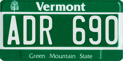 VT license plate ADR690