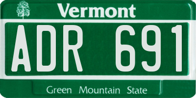 VT license plate ADR691