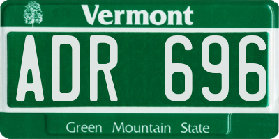 VT license plate ADR696