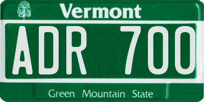 VT license plate ADR700