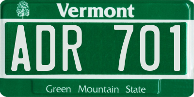 VT license plate ADR701