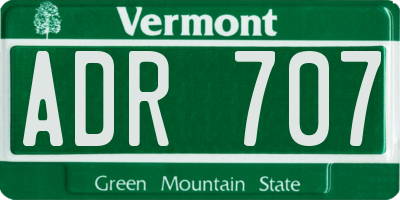 VT license plate ADR707