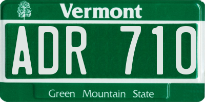 VT license plate ADR710