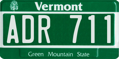 VT license plate ADR711