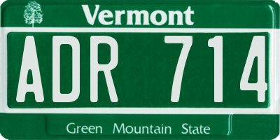VT license plate ADR714