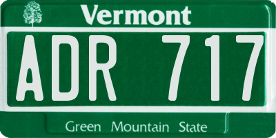 VT license plate ADR717