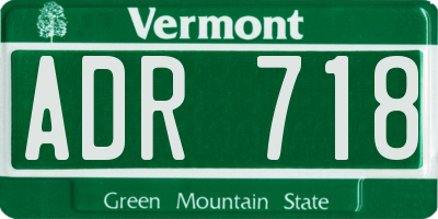VT license plate ADR718