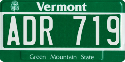 VT license plate ADR719