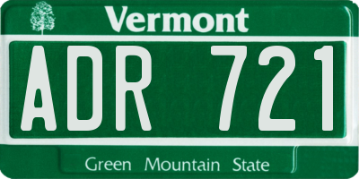 VT license plate ADR721