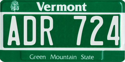 VT license plate ADR724