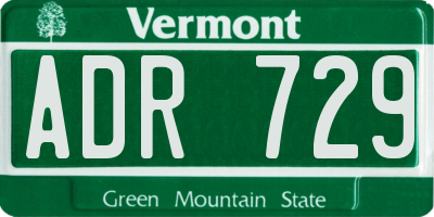 VT license plate ADR729