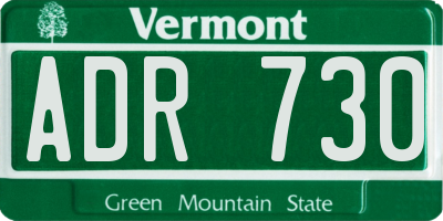 VT license plate ADR730