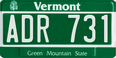VT license plate ADR731
