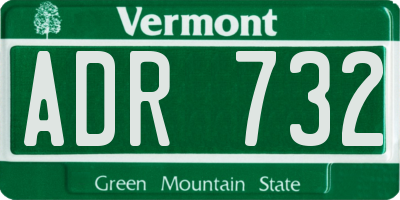 VT license plate ADR732