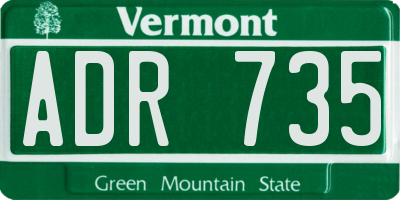 VT license plate ADR735
