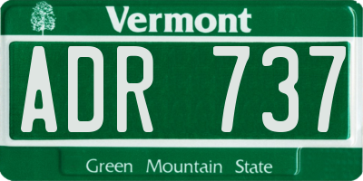 VT license plate ADR737