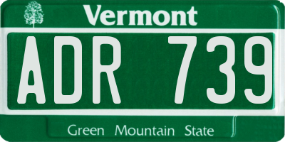 VT license plate ADR739