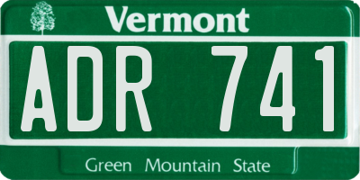 VT license plate ADR741