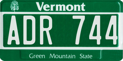 VT license plate ADR744