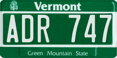 VT license plate ADR747