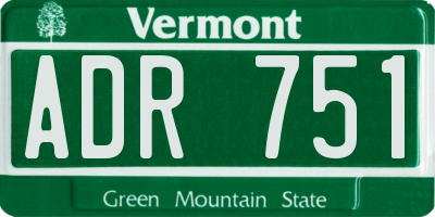 VT license plate ADR751