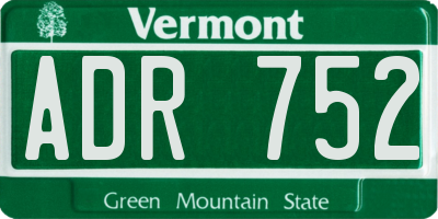 VT license plate ADR752