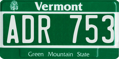 VT license plate ADR753