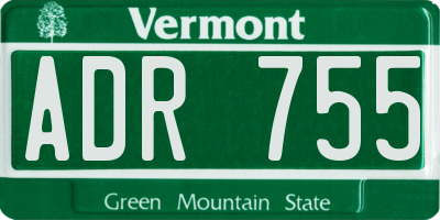 VT license plate ADR755