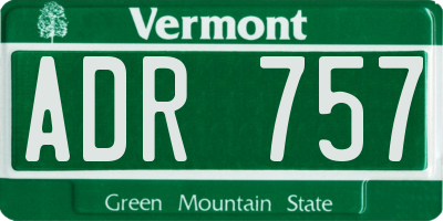 VT license plate ADR757