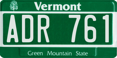 VT license plate ADR761