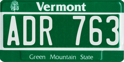 VT license plate ADR763