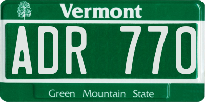 VT license plate ADR770