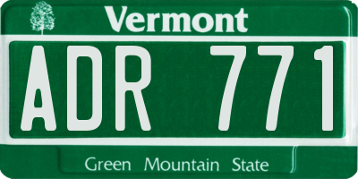 VT license plate ADR771