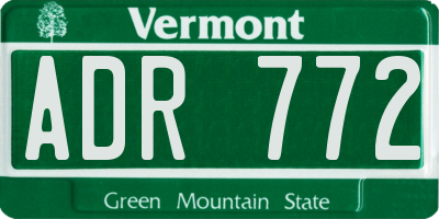 VT license plate ADR772