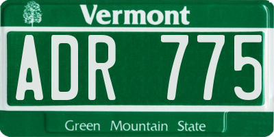 VT license plate ADR775