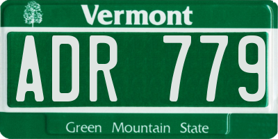 VT license plate ADR779