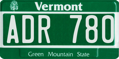 VT license plate ADR780