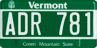 VT license plate ADR781
