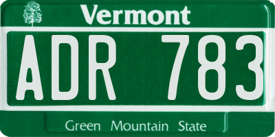 VT license plate ADR783