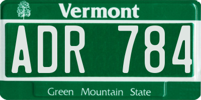 VT license plate ADR784