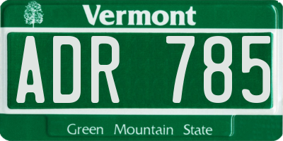 VT license plate ADR785