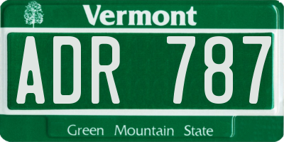 VT license plate ADR787