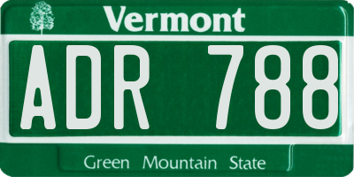VT license plate ADR788