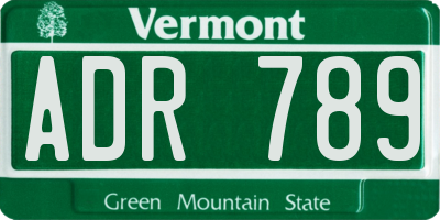 VT license plate ADR789