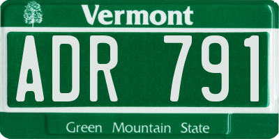 VT license plate ADR791