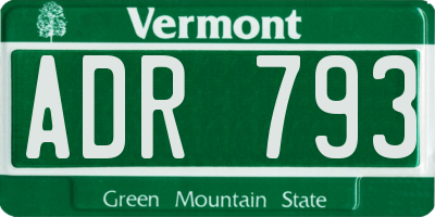 VT license plate ADR793