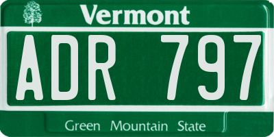 VT license plate ADR797