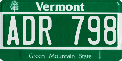 VT license plate ADR798