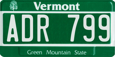 VT license plate ADR799
