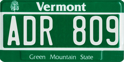 VT license plate ADR809